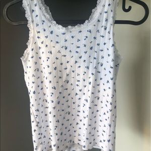 White tank top with flowers